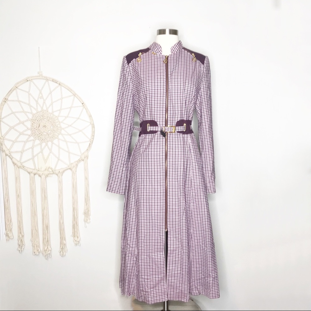 Zengin Retro Vintage 70’s Plaid Power Dress